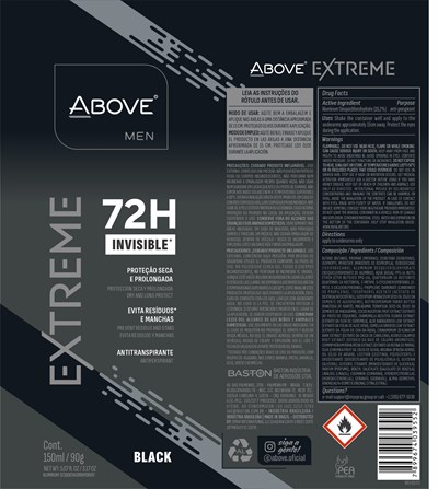 Label (Antitranspirante Above Extreme Black 150ml   Ficha)